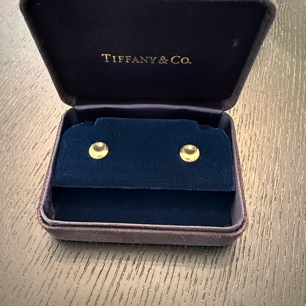 Tiffany & Co. Elsa Peretti. Disc Earrings with Diamonds.18k.hard to find - Picture 7 of 7
